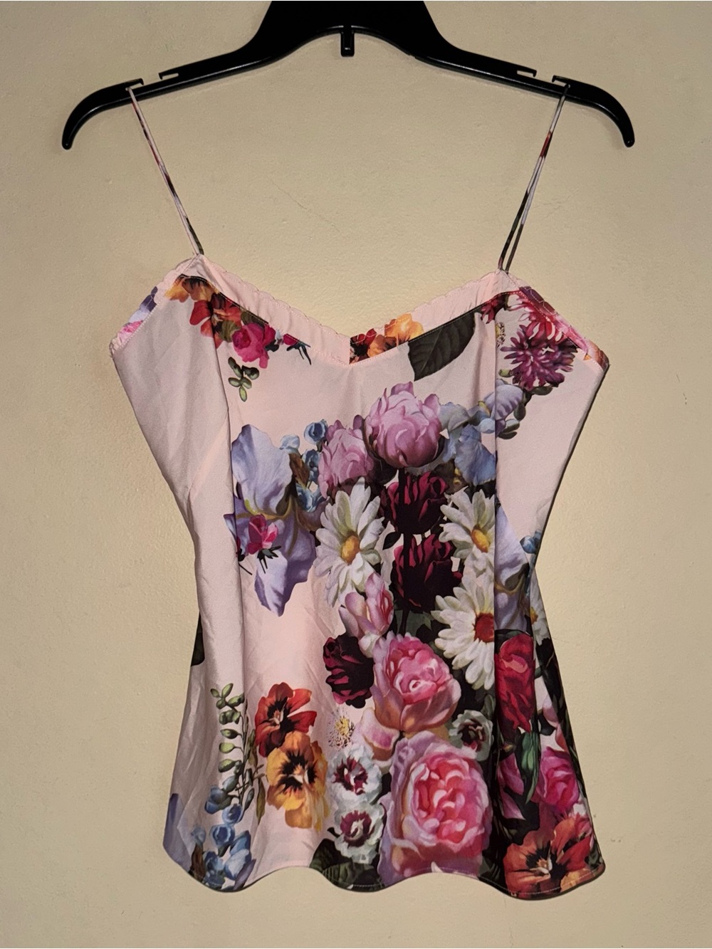 Ted Baker Pink Floral Satin Camisole Cami Tank Top Size S